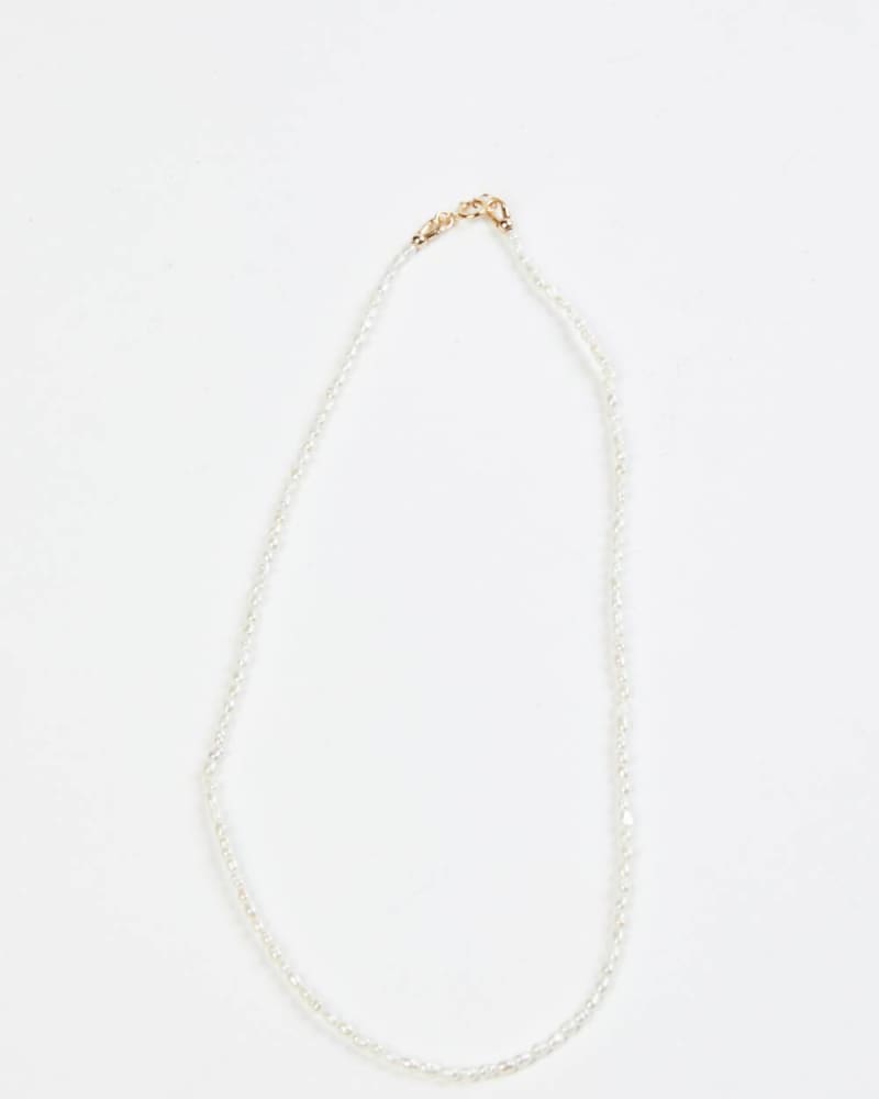 Front of a size O/S Lillie Necklace in White in White by VERMEER STUDIO. | dia_product_style_image_id:329236